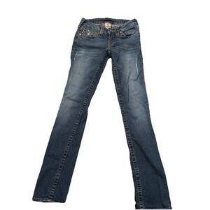 True Religion‎ Y2K Jeans Women's 25 Juniors Size 2 Straight Leg Low Rise Rare